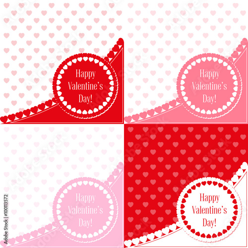 Set of banners for design poster or invite Valentine's Day with title. Vector illustration.