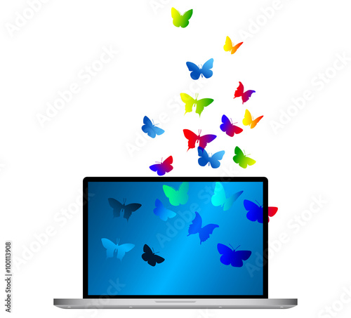 computer, tecnologia, abilità, informatica, farfalle