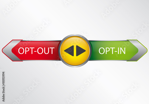Opt-in Opt-out Pfeile - Infografik