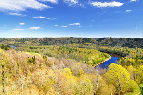 Obraz na płótnie spring landscape in Sigulda, Latvia w salonie