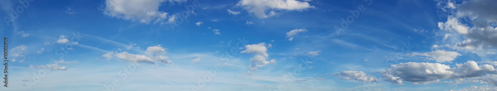 Beautiful sky panorama, cloudscape over horizon. 