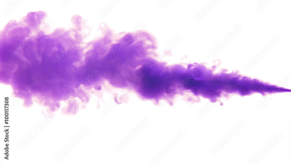 Pink ink reacting in water.Creative slow motion. On a white background. 