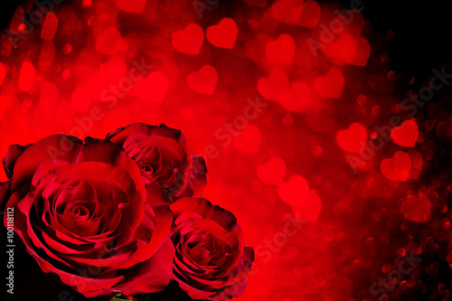 Valentines day background with roses