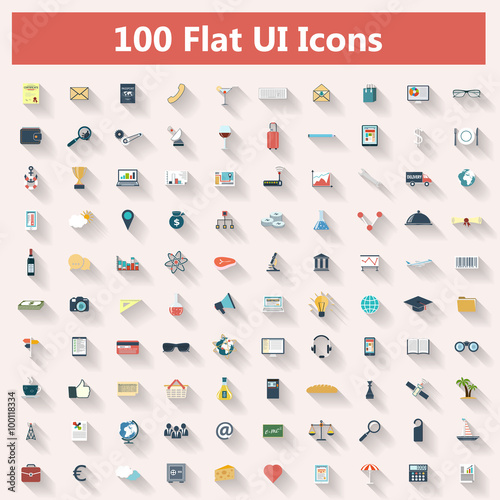 Set of modern icons in flat design