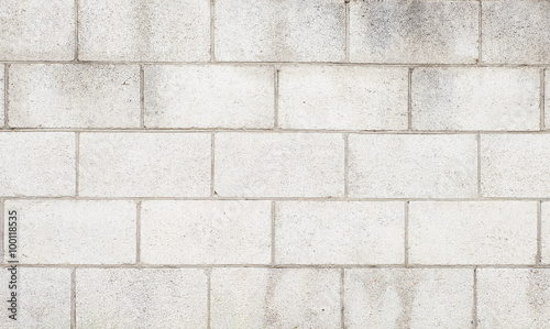 White cement block wall texture and background
