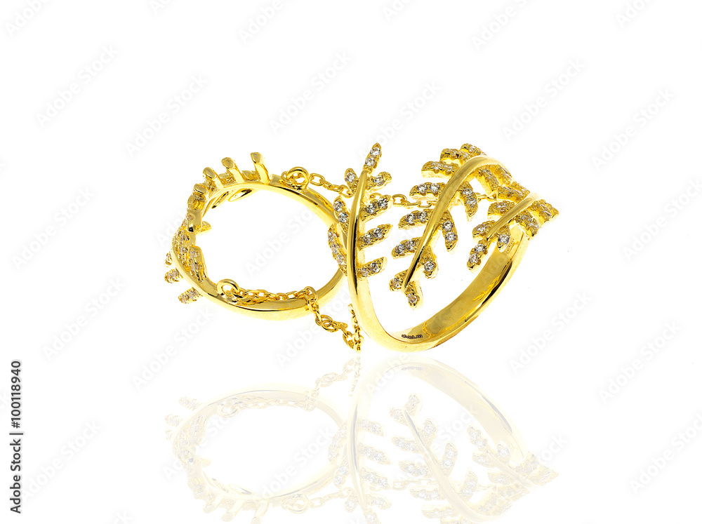 Golden ring with diamond isolated on white... Golden ring with diamond isolated on white...