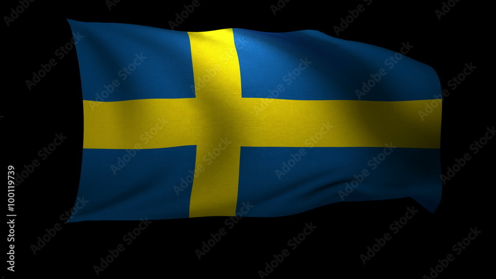 3D Rendering of the flag of Sweden waving in the wind. 3D Rendering of the flag of Sweden waving in the wind.