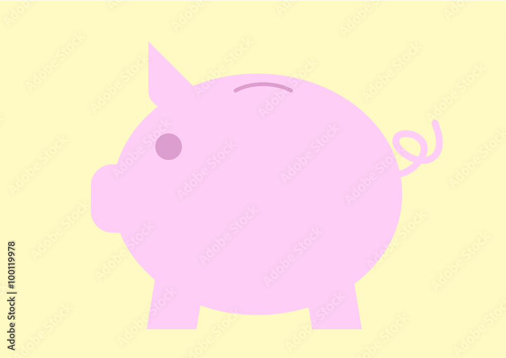 Piggy bank on golden background Piggy bank on golden background