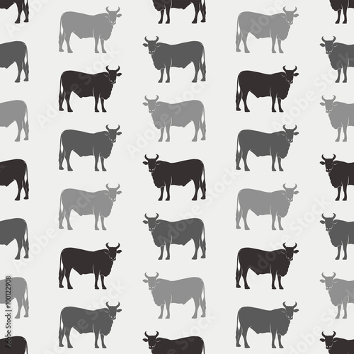 Cow vector art background design for fabric and decor. Seamless