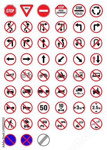 All Prohibition traffic signs  icon