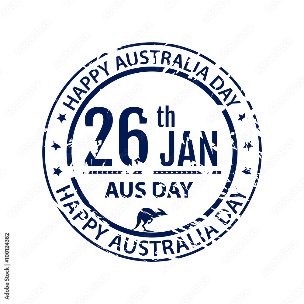 Australia day stamp in vector. Grange blue emblem for australia Australia day stamp in vector. Grange blue emblem for australia