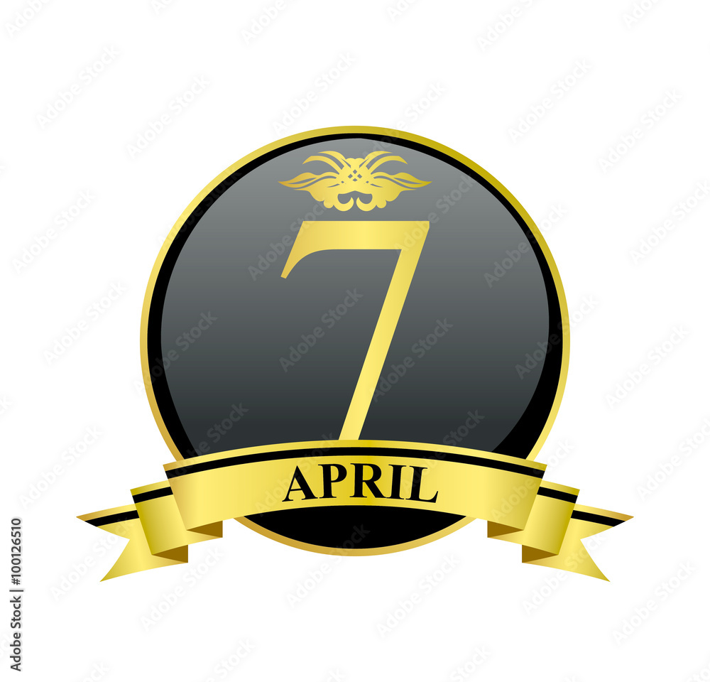 7 april golden calendar circle with ribbon 7 april golden calendar circle with ribbon