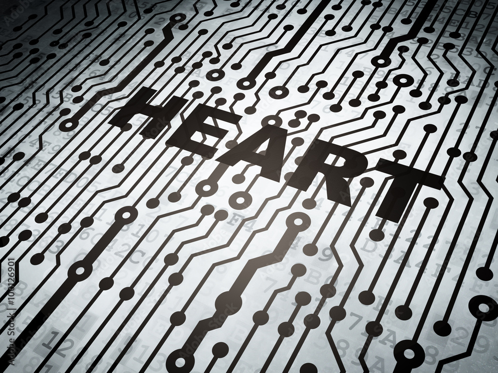 Fototapeta premium Health concept: circuit board with Heart