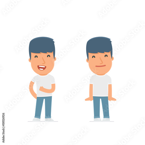 Funny Character Activist in confident and shy poses