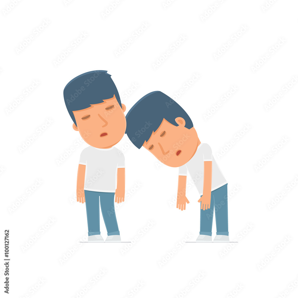 Tired and Exhausted Character Activist sleeping on the shoulder Tired and Exhausted Character Activist sleeping on the shoulder
