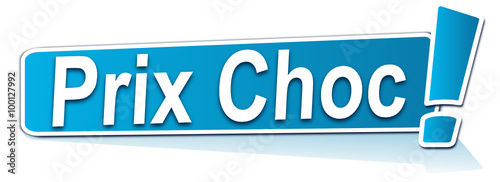 prix choc sur étiquette bleue