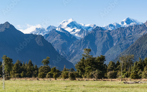 Mount Tasman and Mount Cook, West Coast, South Island, New Zealand, Pacific