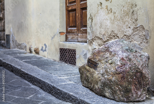 stone of Dante Alighieri in Florence near duomo