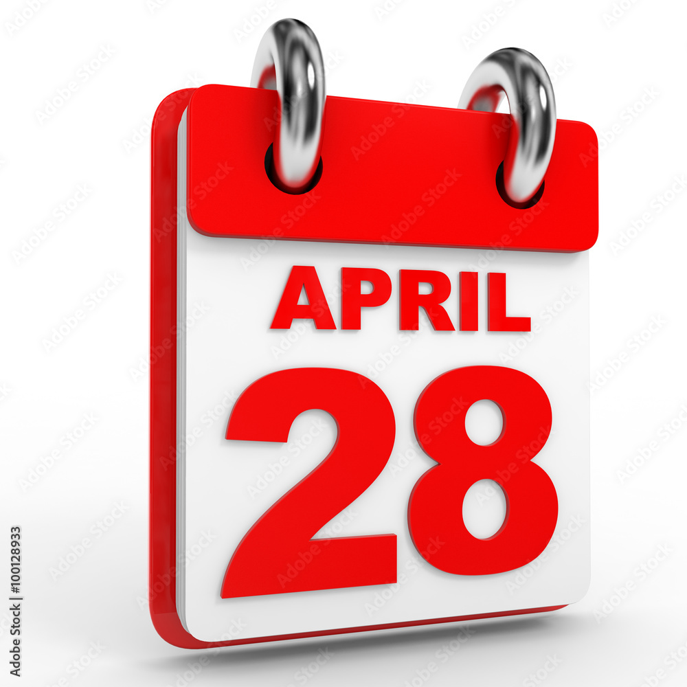28 april calendar on white background. 28 april calendar on white background.