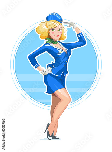 Beautiful stewardess in uniform