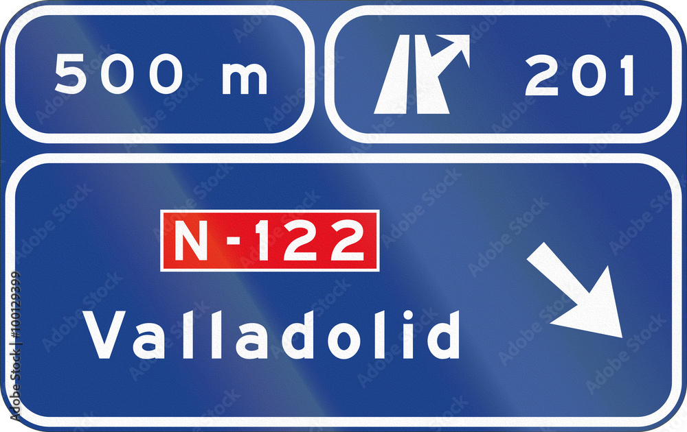 Road sign used in Spain - Direction sign