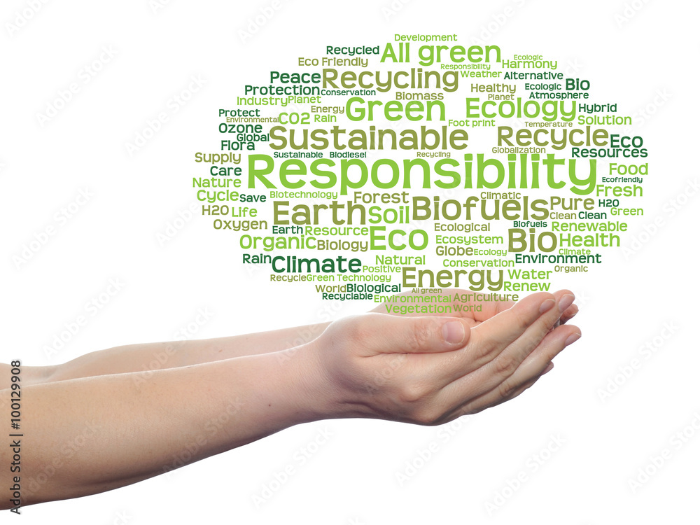 Conceptual ecology word cloud isolated