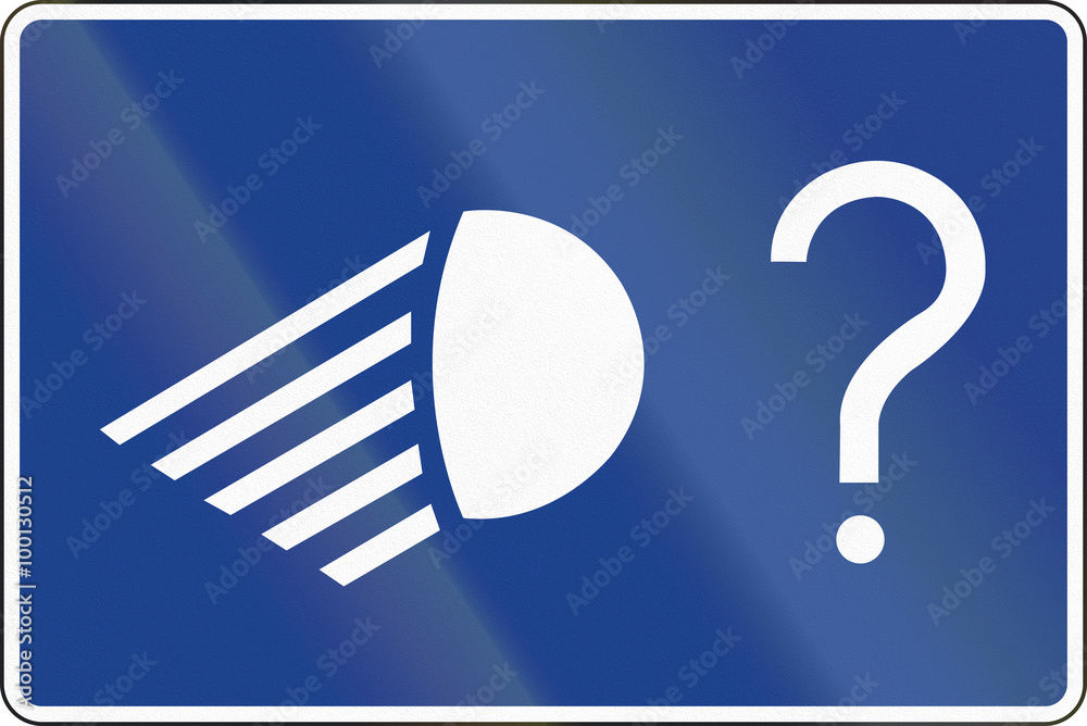 Road sign used in Spain End of mandatory lowbeam light Stock Illustration Adobe Stock