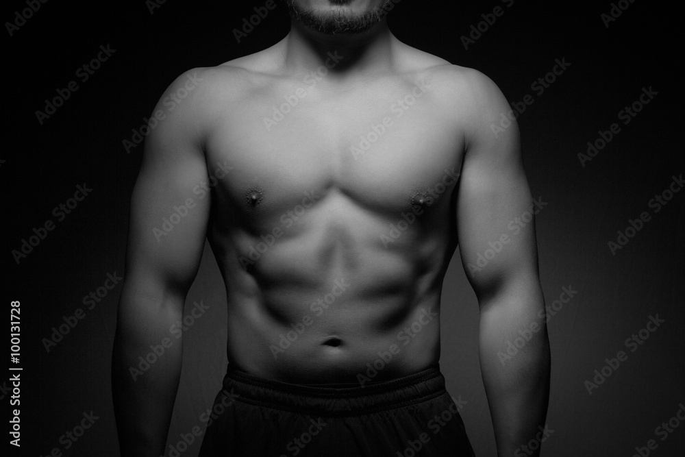 Perfect male muscular upper body