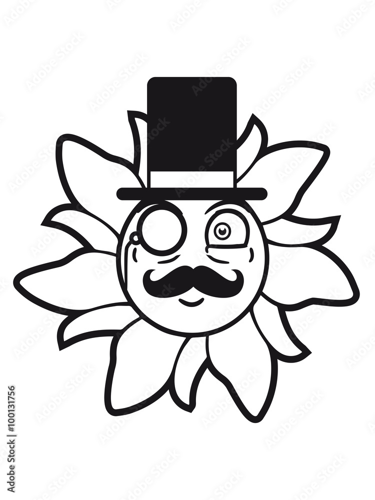 Sir Lord gentlemen cylinder monocle glasses mustache mustache hat sun