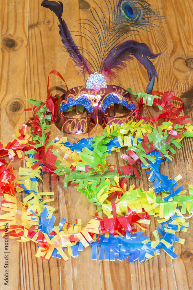 Fototapeta premium Mask and garlands