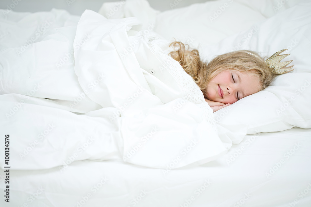 Little princess in the morning bed