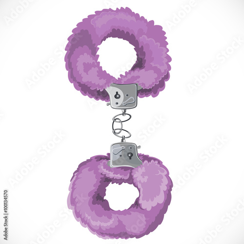 Violet sexual toy handcuffs