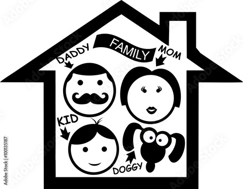 FAMILY HOUSE (daddy, mom, kid & doggy)