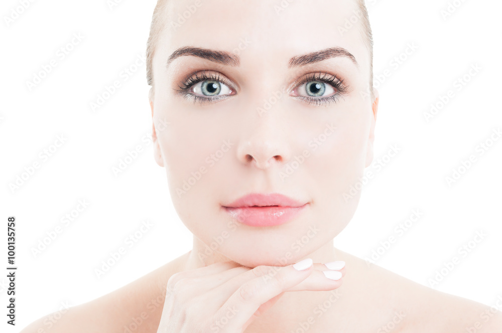 Face of a beautiful woman wearing natural daytime makeup Face of a beautiful woman wearing natural daytime makeup