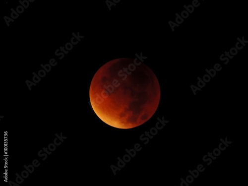 Red moon - the final phase of a total lunar eclipse