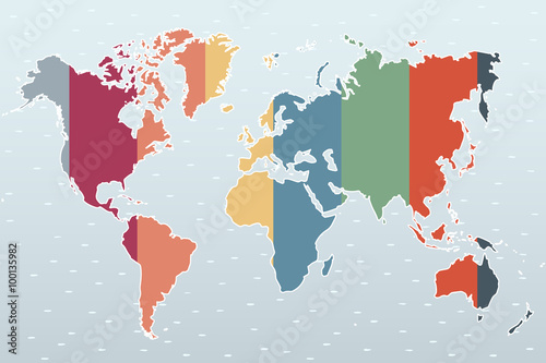 vector worldmap in different colors in editable way - you can chage width and colors of all stripes