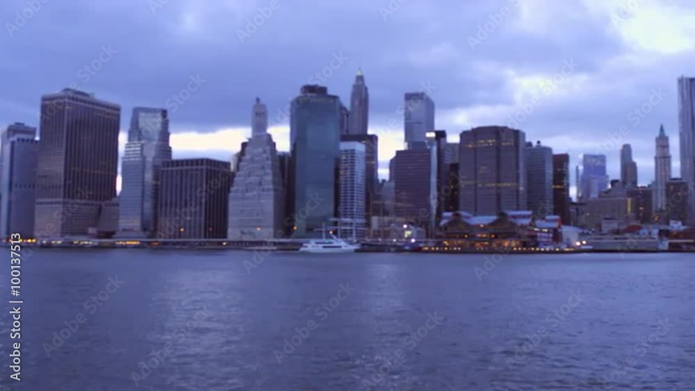 Panning shot of citycxape and brooklyn bridge. Panning shot of citycxape and brooklyn bridge.