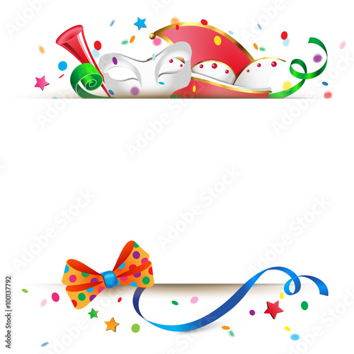 Karneval - Schild mit Faschingsdeko