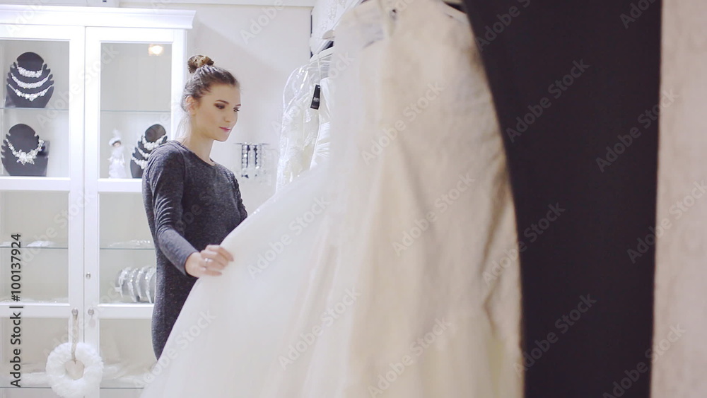 Wedding Dress Fitting in Bridal store Wedding Dress Fitting in Bridal store