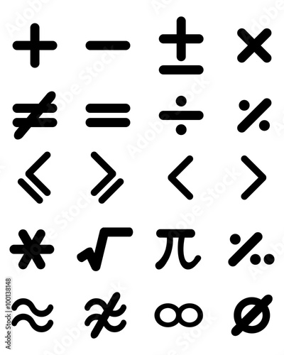 Set of different maths icons, vector