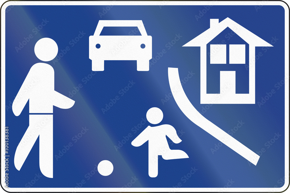 Road sign used in Spain - Residential area