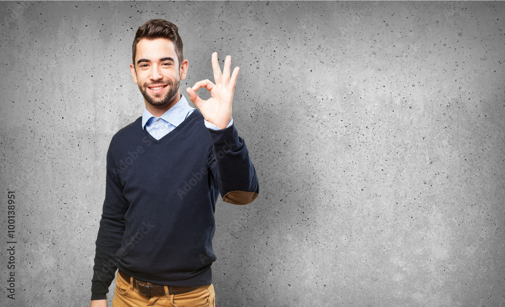 cool man doing an okay gesture cool man doing an okay gesture