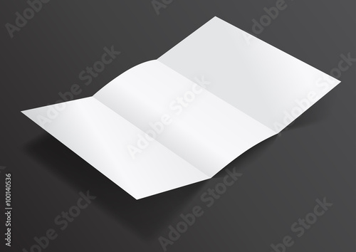 Open White Blank Folded Trifold DL Flyer for Mock up - Vector Il