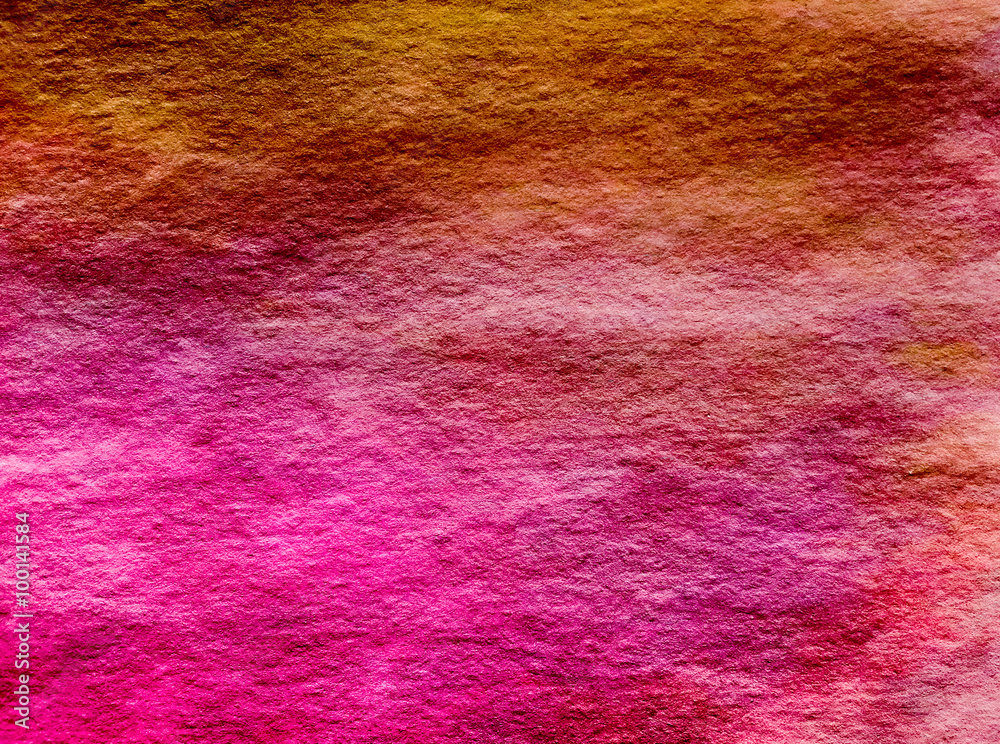 Magenta Hot Pink Yellow Umbre Watercolor Wash Background Texture