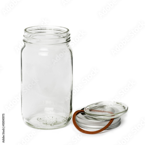 Empty glass jar with lid