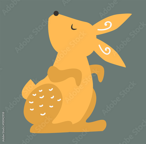 Easter bunny cute vector style