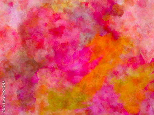Purple Pink Orange Red Green Watercolor Paper Texture Background © Christine