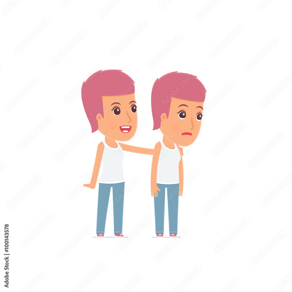 Good Character Blogger Girl cares and helps to his friend in dif Good Character Blogger Girl cares and helps to his friend in dif