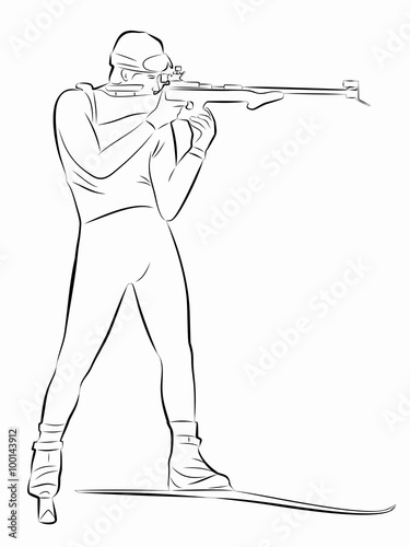 biathlon shooter. vector illustration