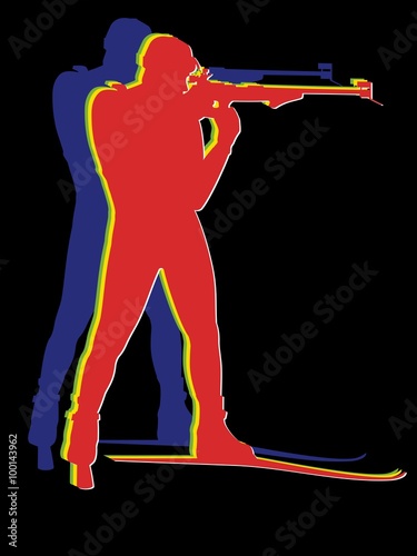 biathlon shooter. vector illustration